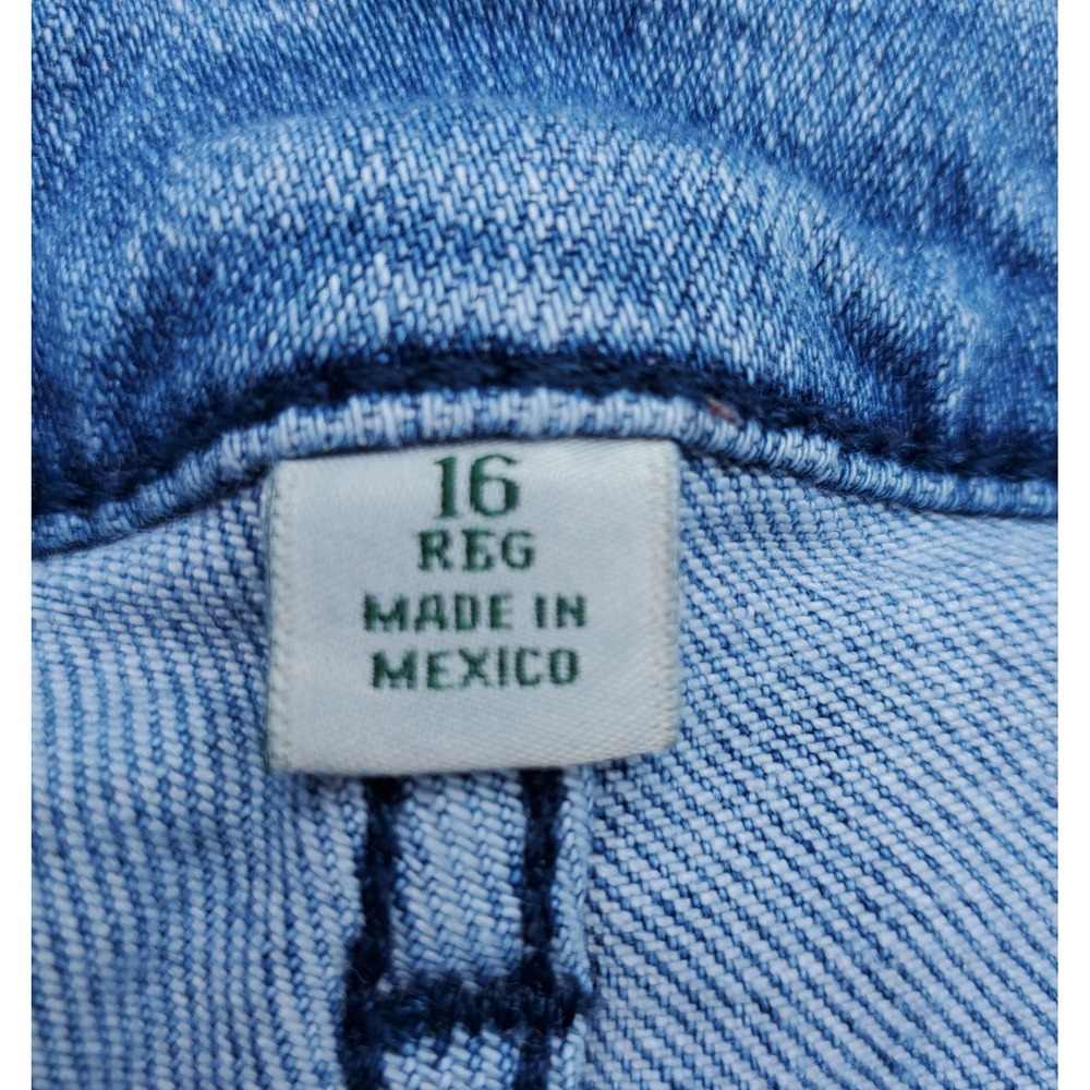 LL Bean Everyday High Rise Mini Boot Jeans 16 Reg Blue Denim 520548 - Picture 7 of 9